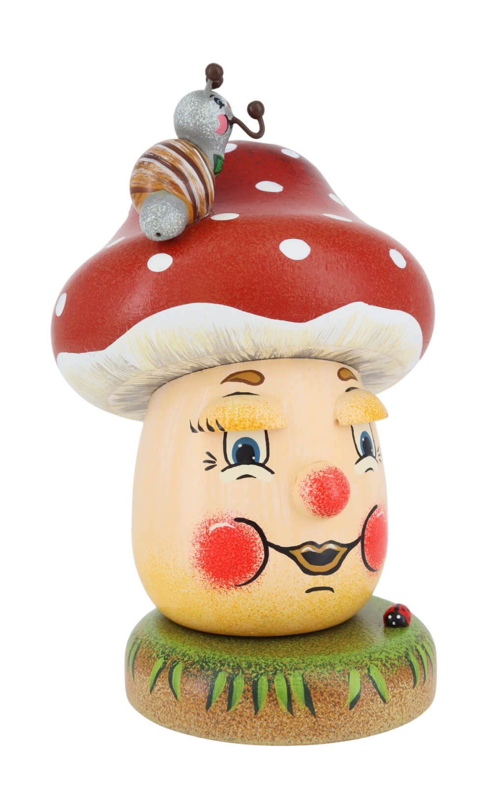 Smoking man lucky mushroom, 12 cm, colorful by Hubrig Volkskunst _2