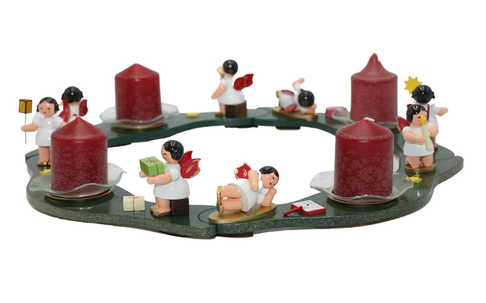 Advent wreath with 8 Christmas angels green, 35 cm by Figurenland Uhlig GmbH_3