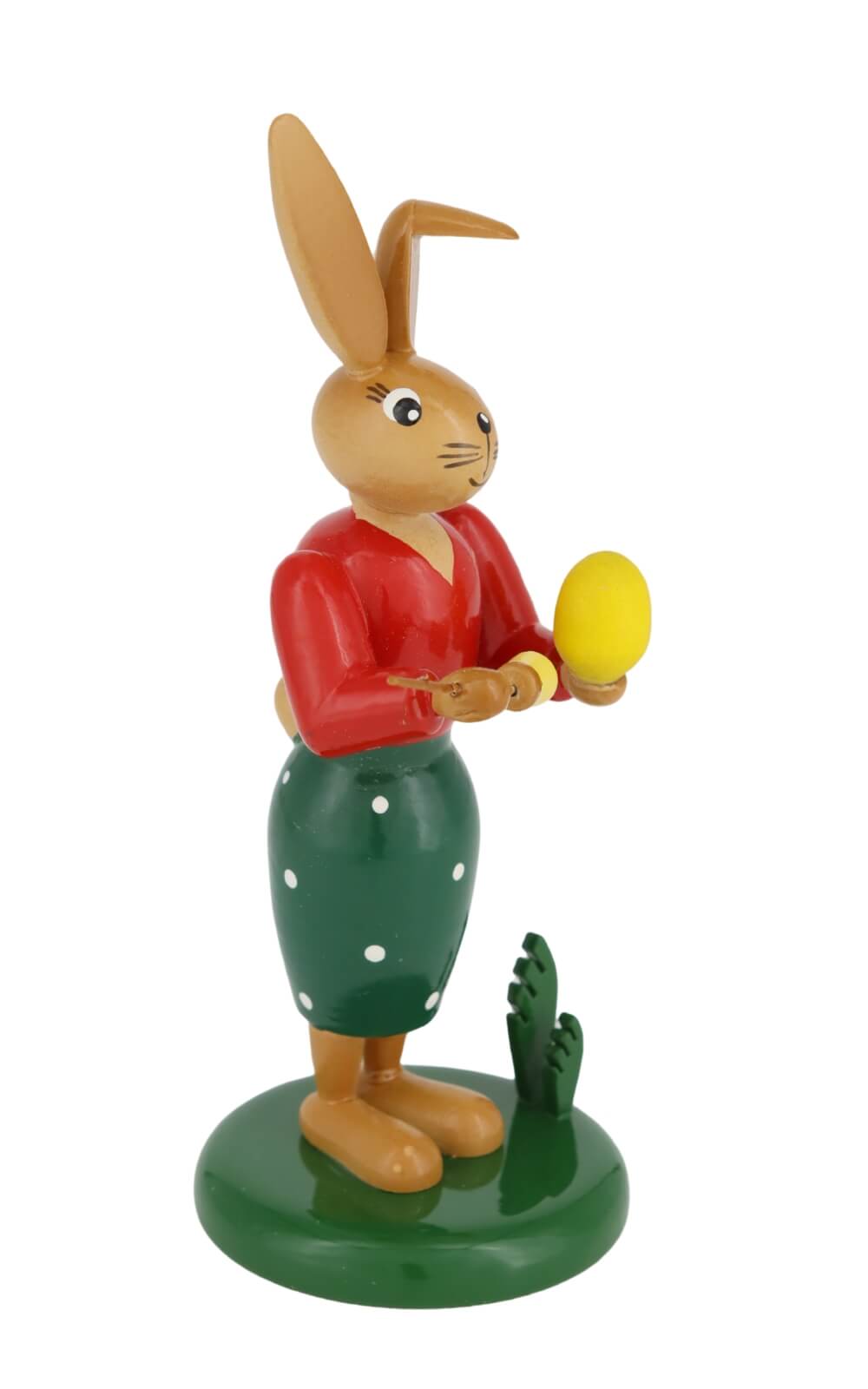Easter bunny - bunny with brush and egg, 12 cm by Holzkunst Gahlenz_2