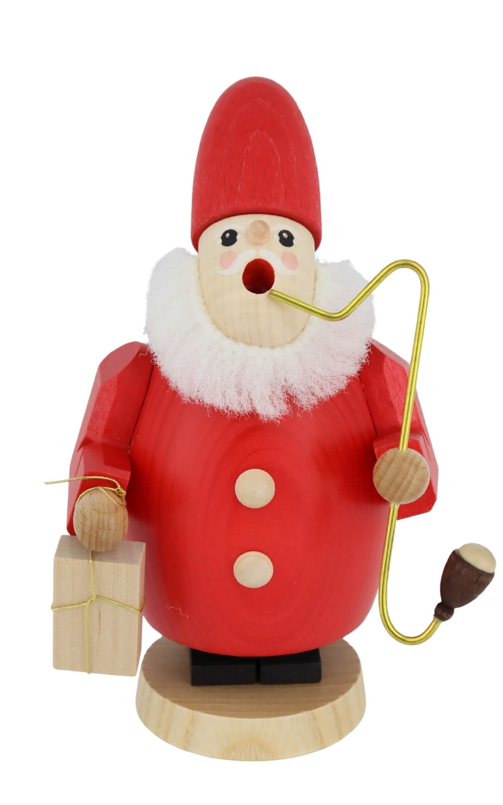 Smoking man Santa Claus, 16 cm, colored by Richard Glässer