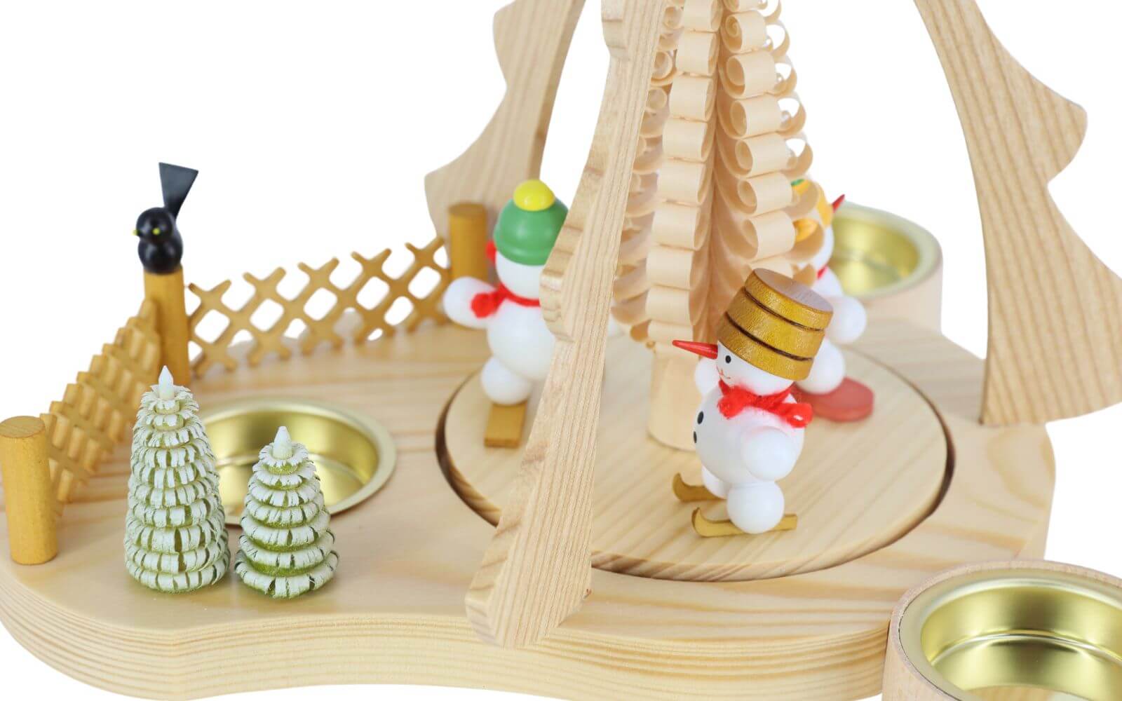 Christmas pyramid for tea lights with snowmen, 26 cm, colored by Ralf Zenker_3