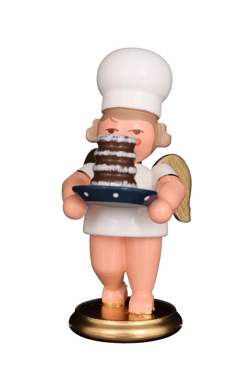 Christmas angel - baker's angel with tree cake, 8 cm, colored by Christian Ulbricht