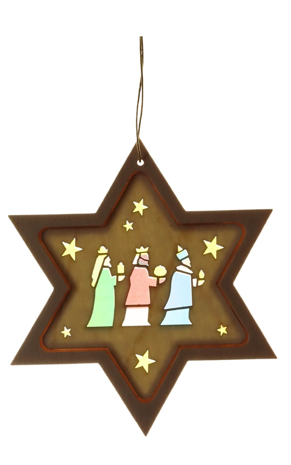 Christmas tree decoration star with diaphanous image of the Three Wise Men by Richard Glässer_2
