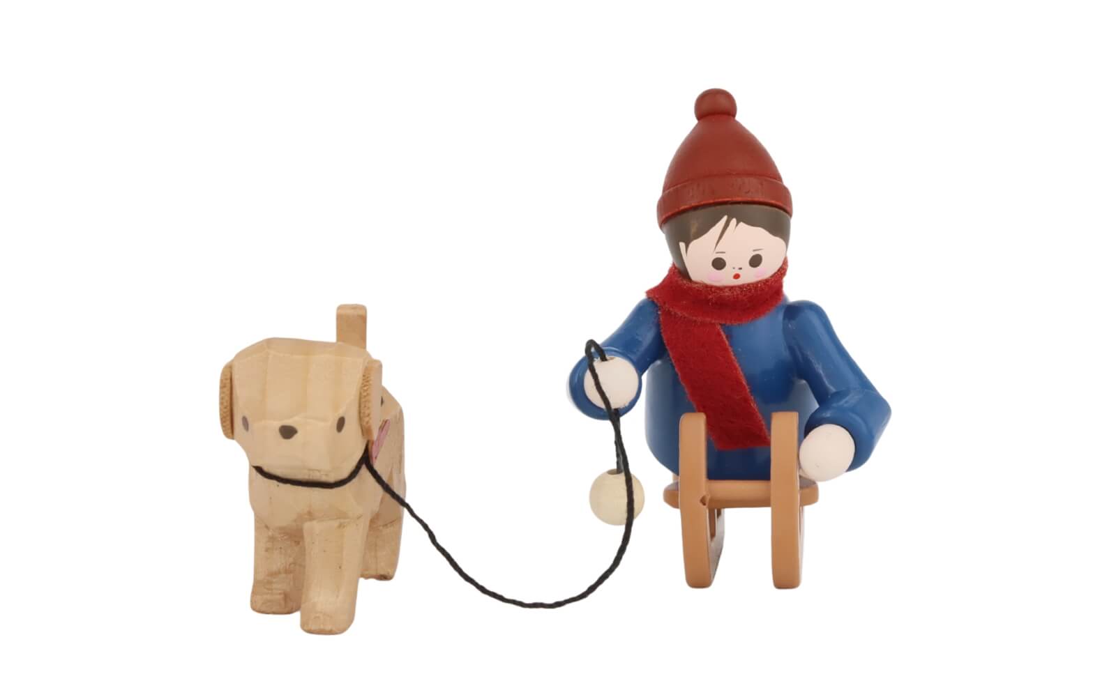 Boy with dog sled, colored, by Romy Thiel_4