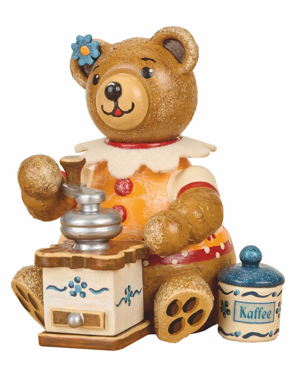 Teddy mini Coffee Lady, 7 cm / 2.76 in by Hubrig Folk Art, Made in Germany