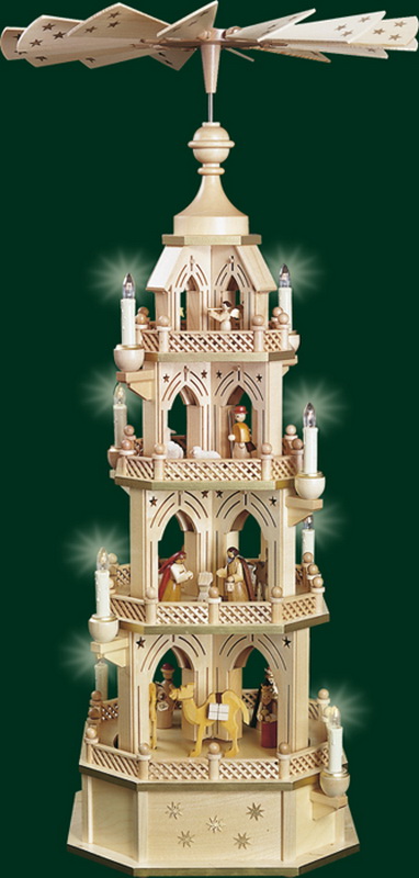 Christmas pyramid Gothic Nativity of Christ 4 storey by Richard Glässer GmbH