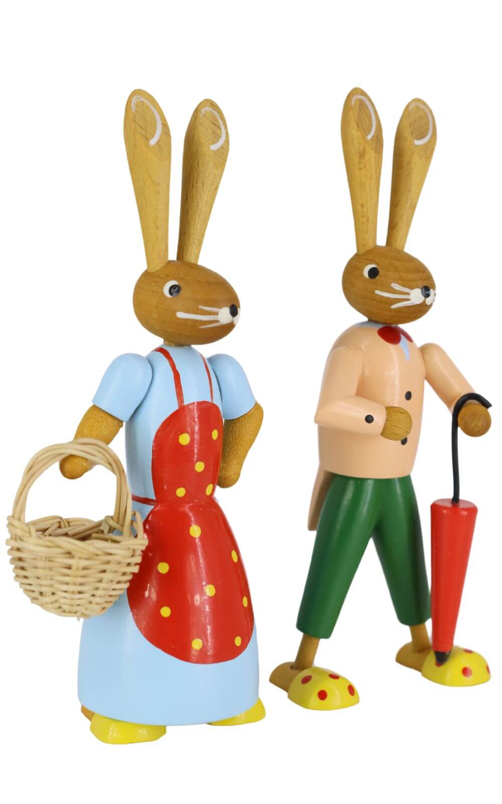 Easter bunny couple with basket and umbrella, 12 cm by Volker Zenker_2