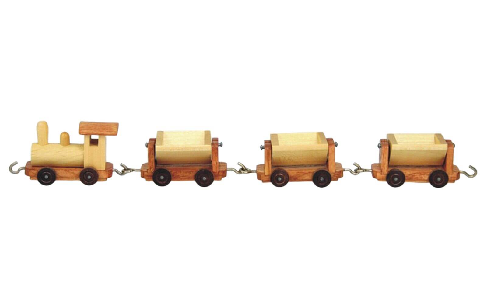 Wooden toy mine train, 26 cm, natural by Stephan Kaden