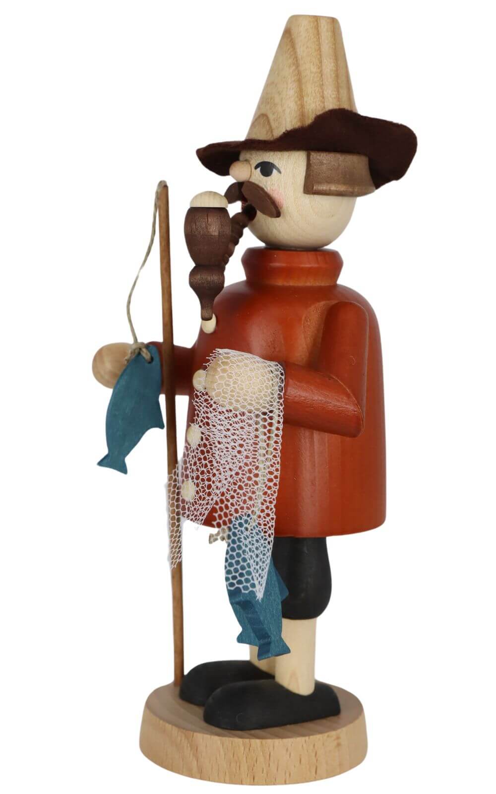 Smoking man fisherman, 16 cm, colored by Richard Glässer_3