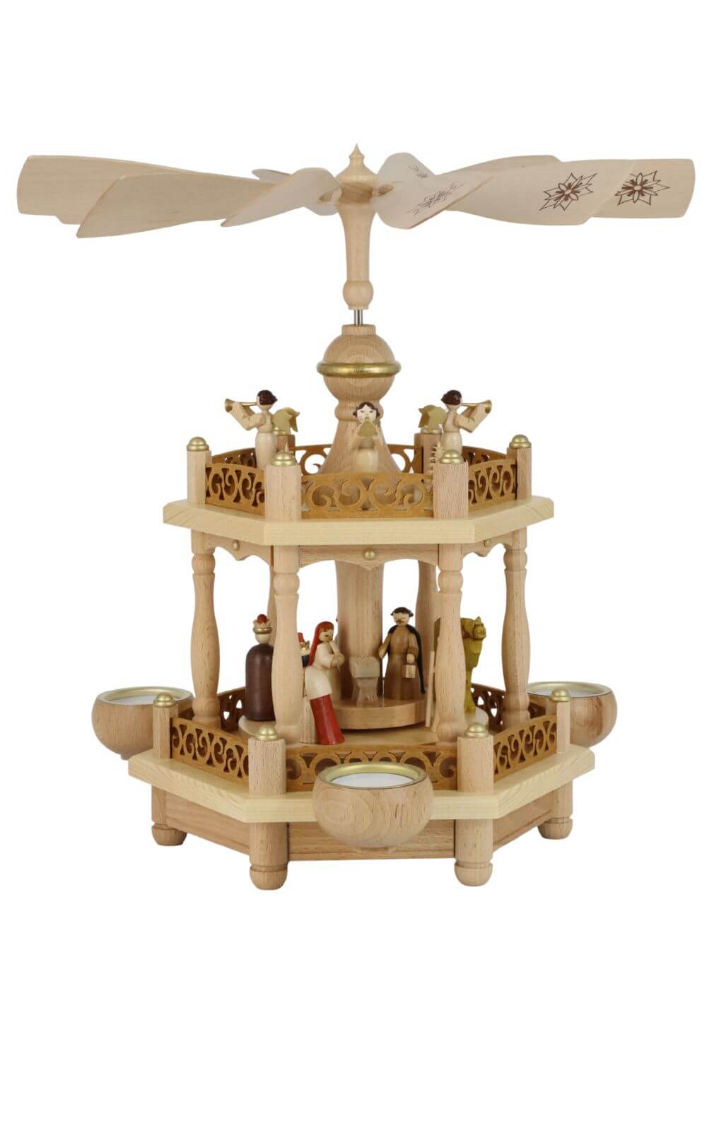 Christmas pyramid for tealights Holy Family, 1 - tier, 35 cm by Richard Glässer_1