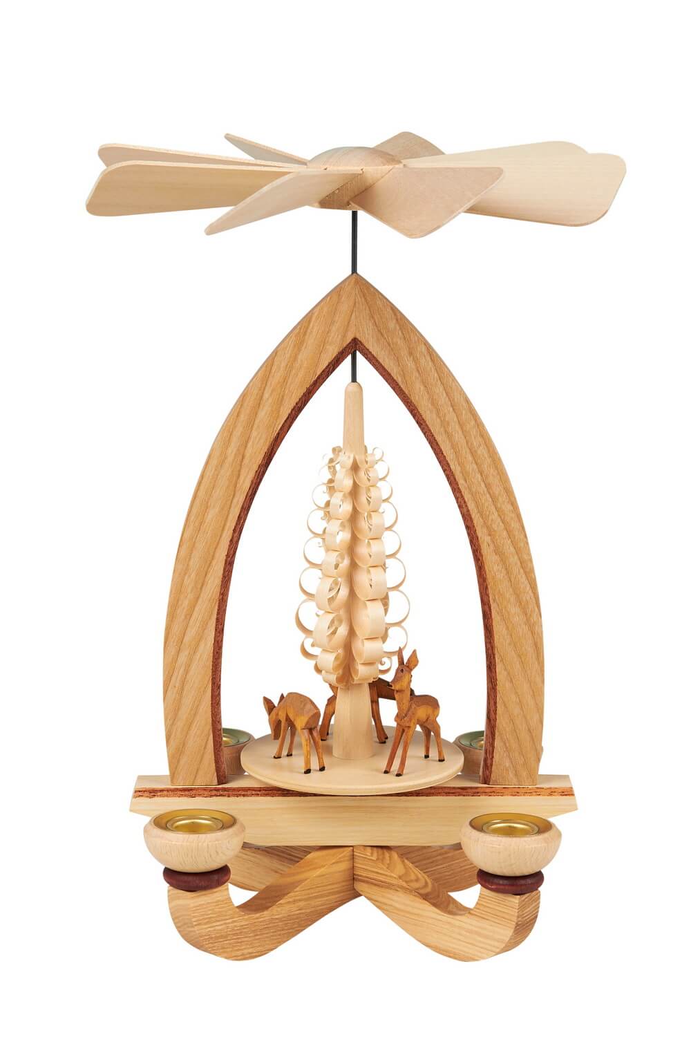 Weihnachtspyramide mit Rehe, 28 cm von Heinz Lorenz Olbernhau/ Erzgebirge_Bild1