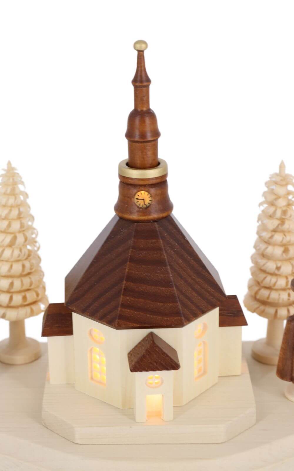 Pedestal Seiffen village and currende, illuminated, 36 cm by SEIFFEN.COM_4