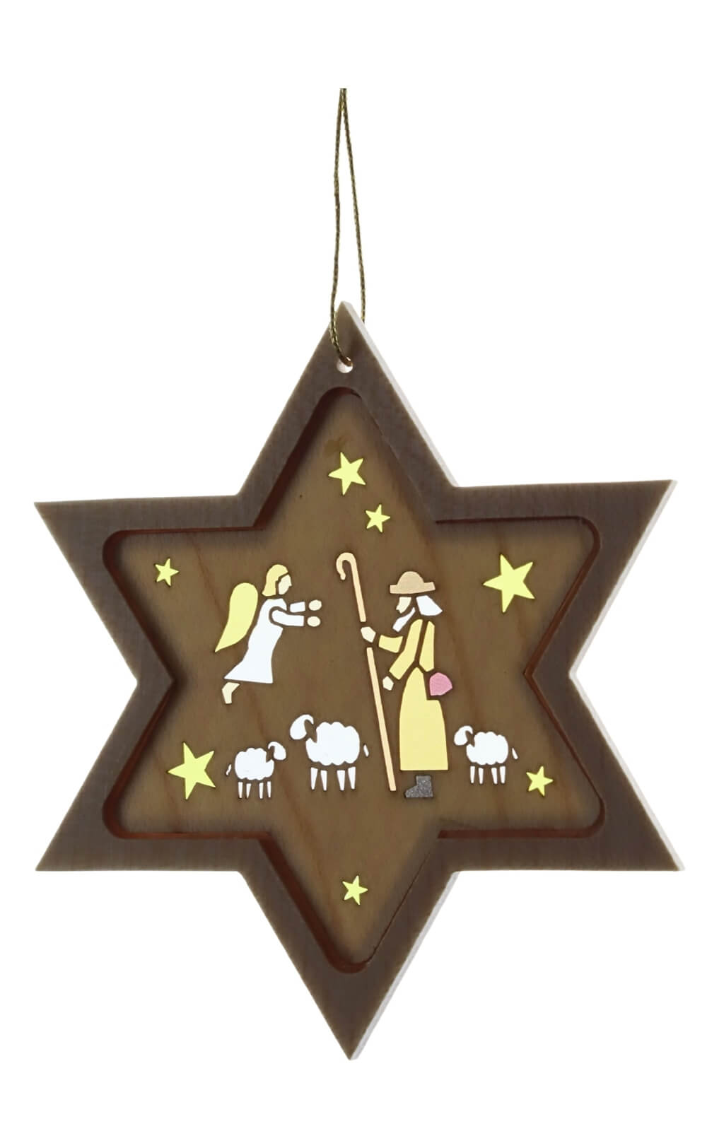 Christmas tree decoration star with diaphanous image of shepherd by Richard Glässer_2