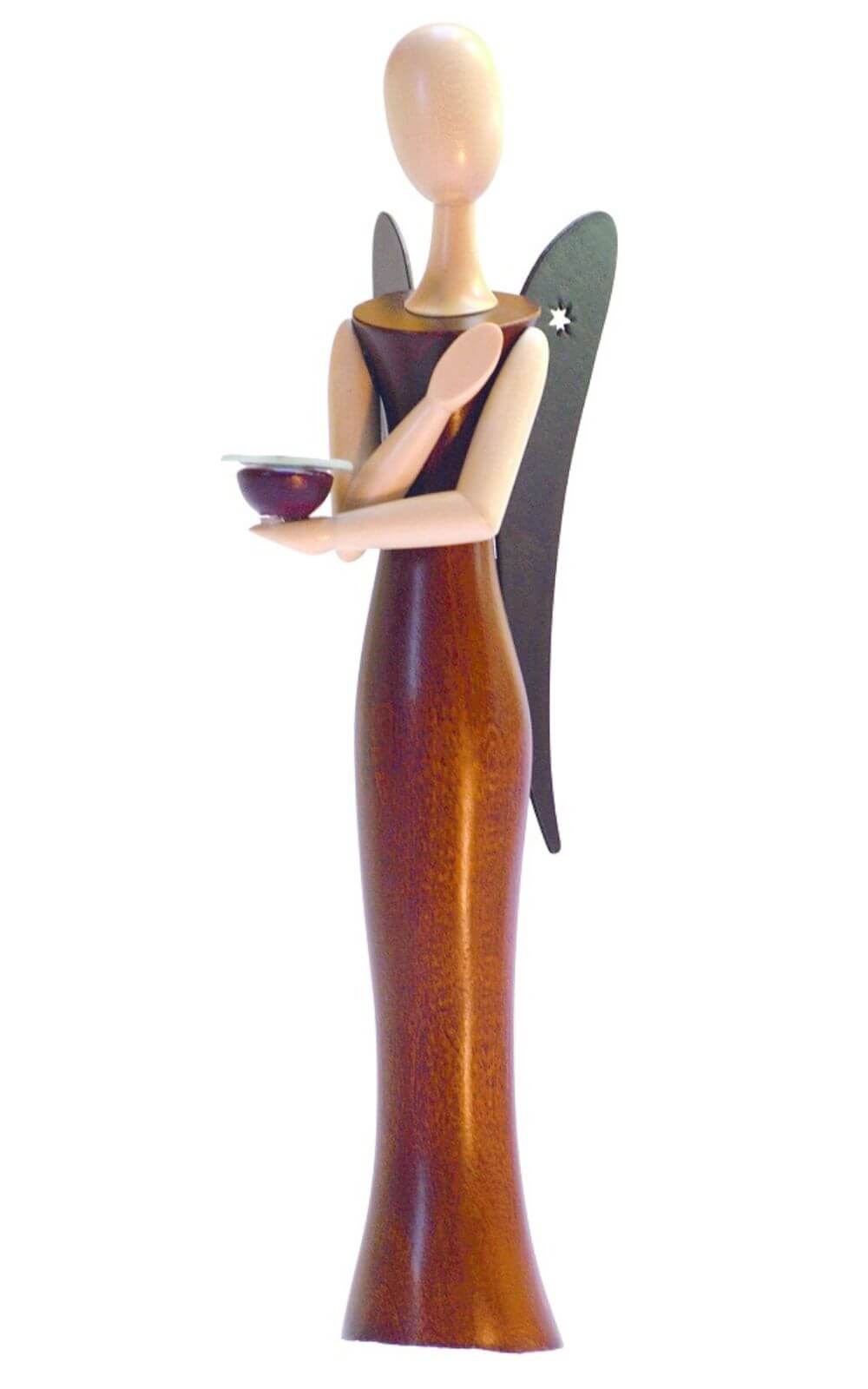 Angel - Sternkopf Pure Nature, standing, 25 cm by Holzkunst Gahlenz