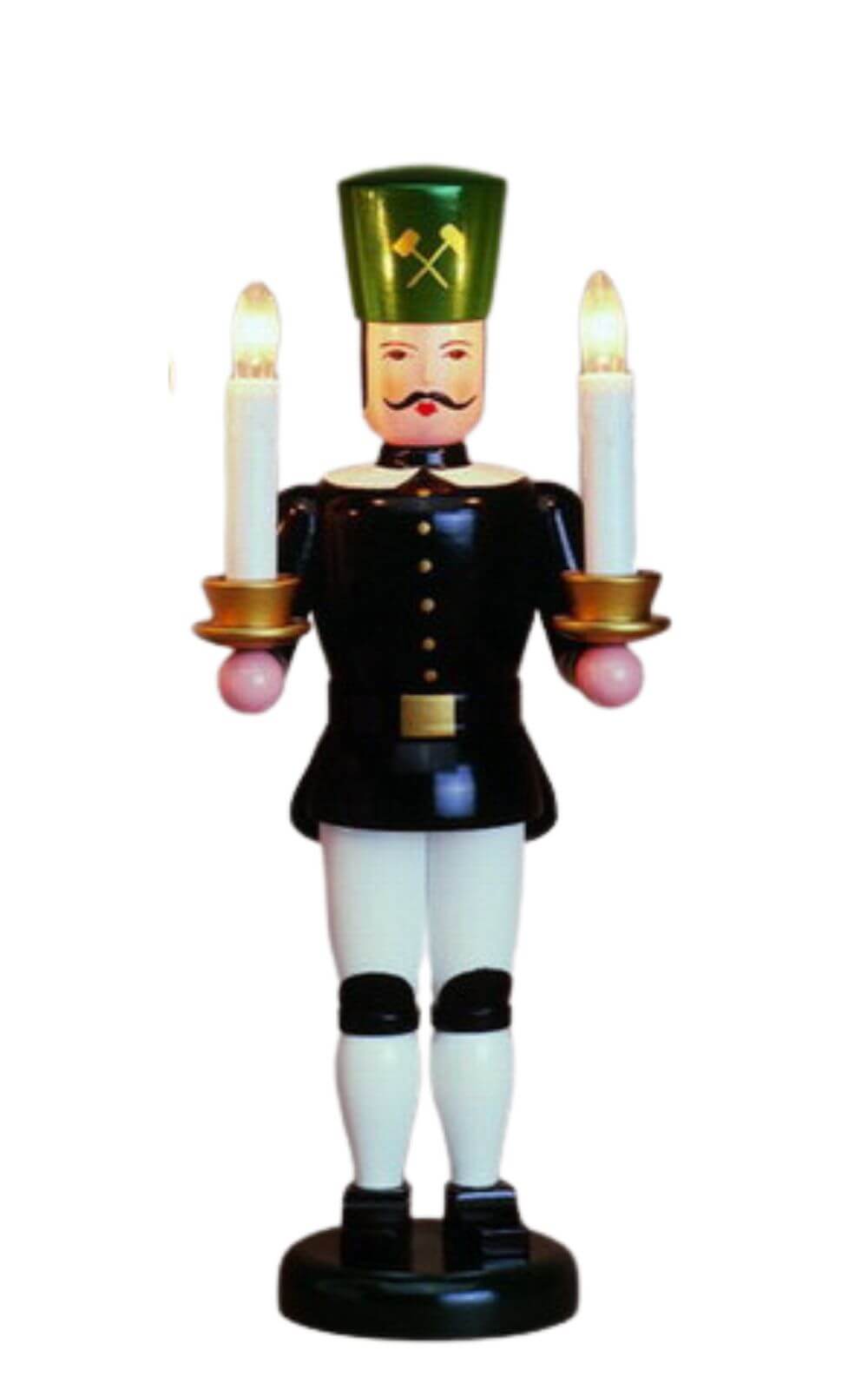 Miner, electrically illuminated, 34 cm by Holzkunst Gahlenz