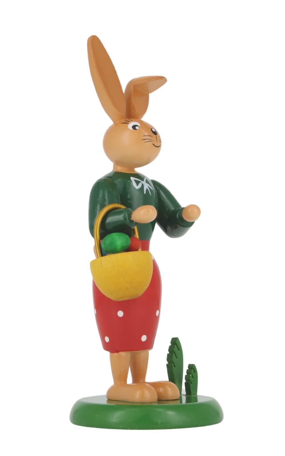 Easter bunny - bunny with basket, 12 cm by Holzkunst Gahlenz_2