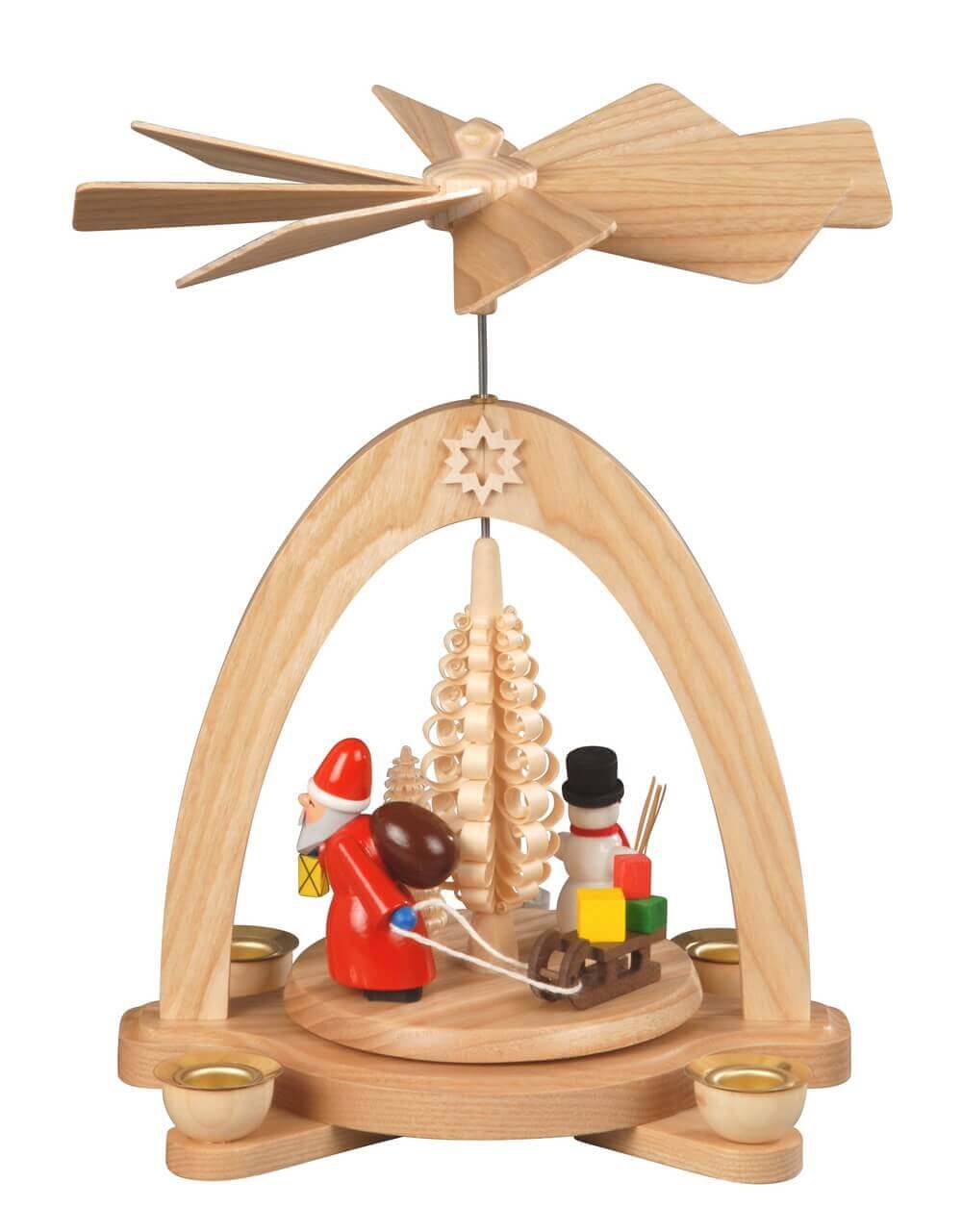 Christmas pyramid "Bescherung", 20 cm by Albin Preißler
