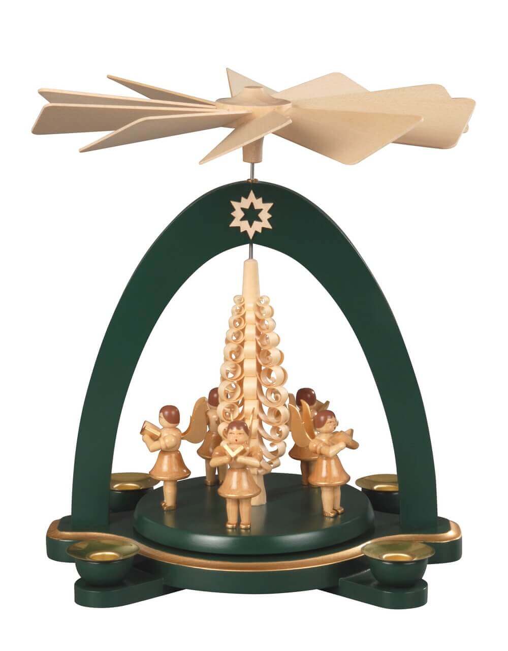 Christmas pyramid with 5 angels, 28 cm by Albin Preißler
