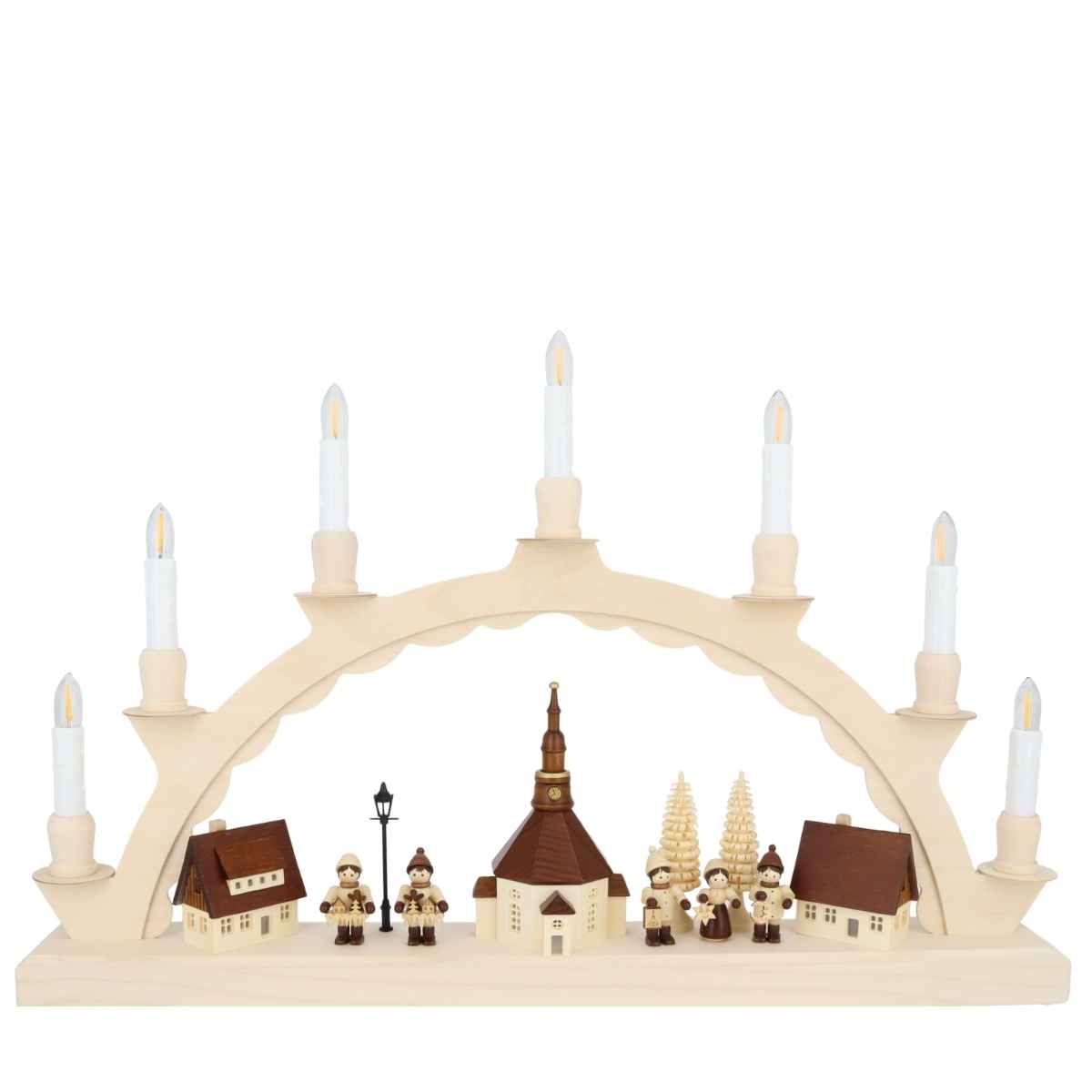Candle arch Seiffen village with Romy Thiel children, LED, 50 cm by SEIFFEN.COM_2