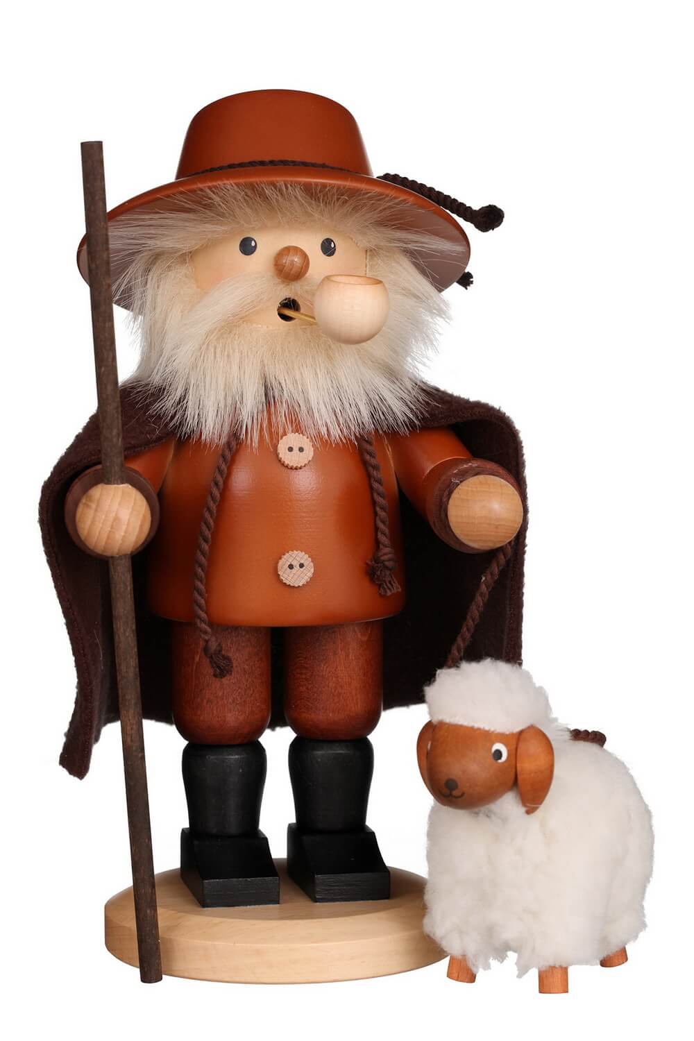 Smoking man shepherd, 25 cm, natural by Christian Ulbricht
