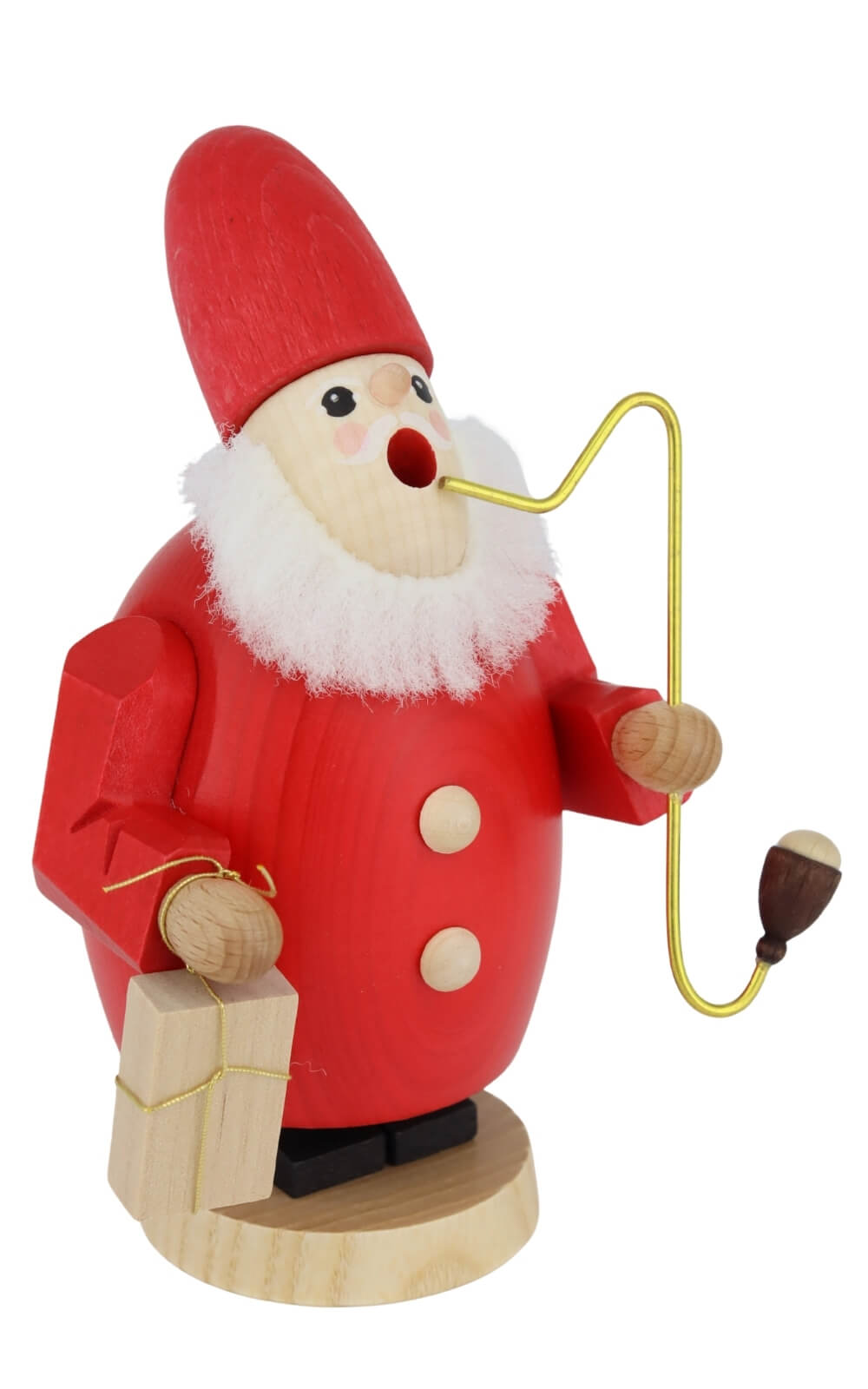 Smoking man Santa Claus, 16 cm, colored by Richard Glässer