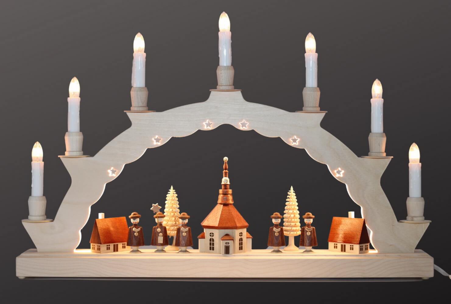 LED Candle arch Seiffen village with 2-fold lighting of SEIFFEN.COM_3