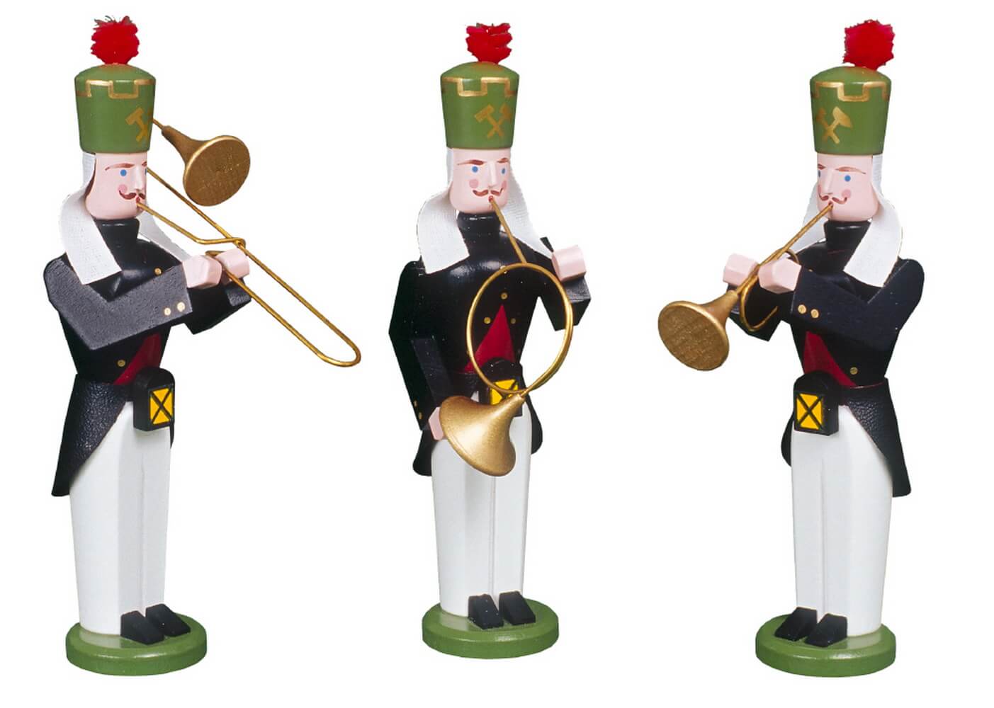 Miners wind trio, 13 cm by Volkskunstwerkstatt Eckert