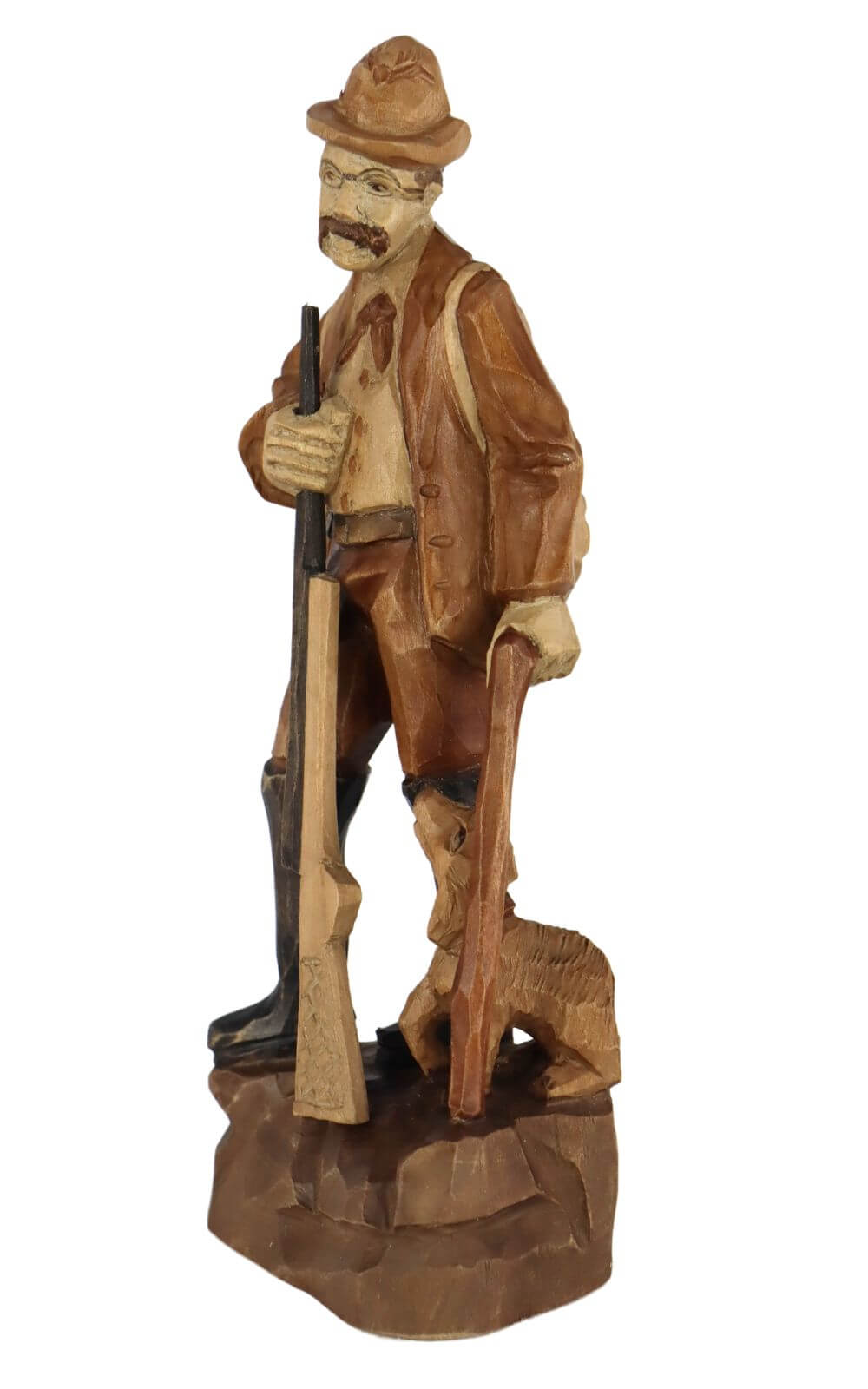 Stülpner Karl with dog, 12 cm, stained by Schnitzkunst aus dem Erzgebirge_1