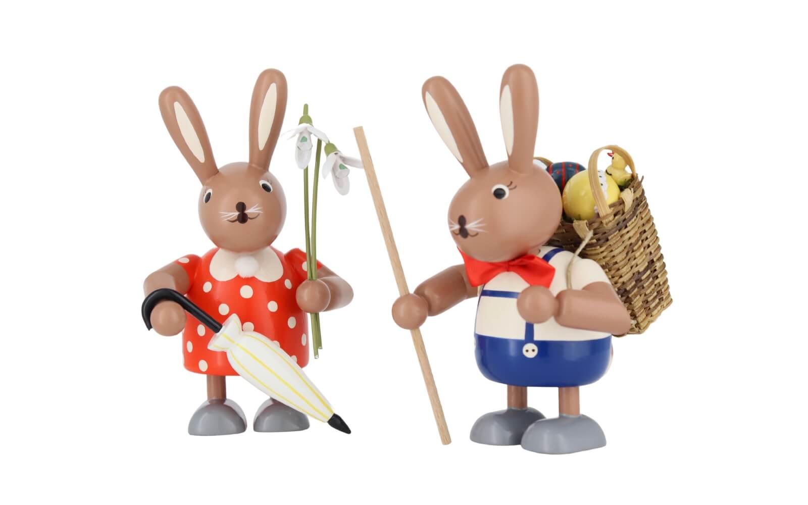 Easter bunny pair with snowdrops and carrying basket, 11 cm by KWO_2