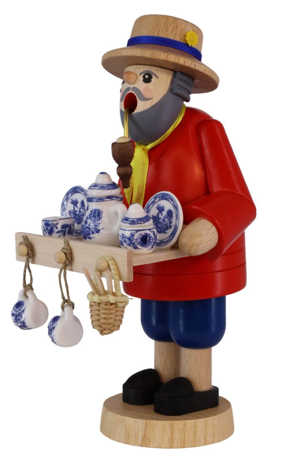 Smoking man porcelain trader, 18 cm, colored by Richard Glässer_2