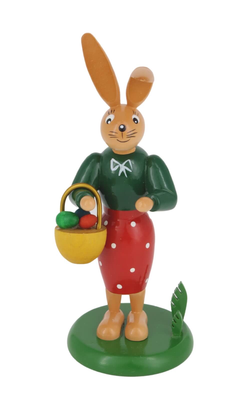 Easter bunny - bunny with basket, 12 cm by Holzkunst Gahlenz