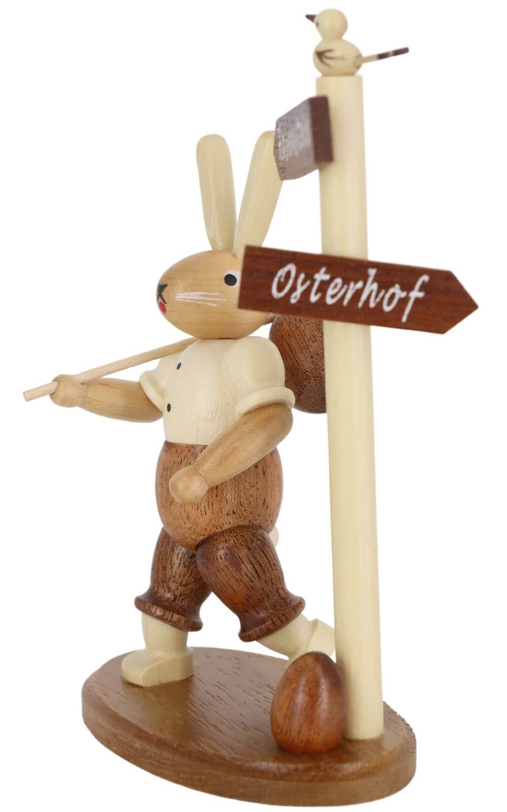 Hare Wanderer at the signpost, 14 cm, natural by Müller Kleinkunst_3