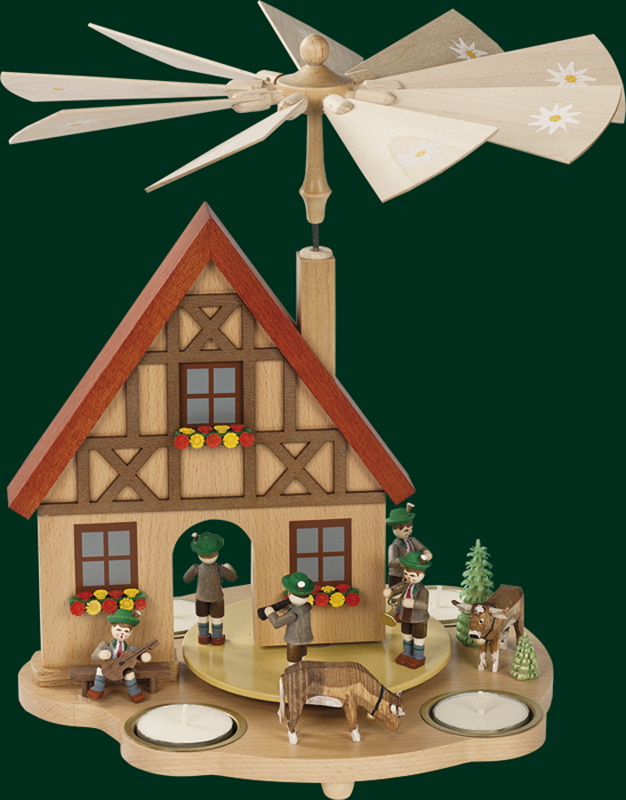 Christmas pyramid house Bavaria for tea lights, 29 cm by Richard Glässer_picture2