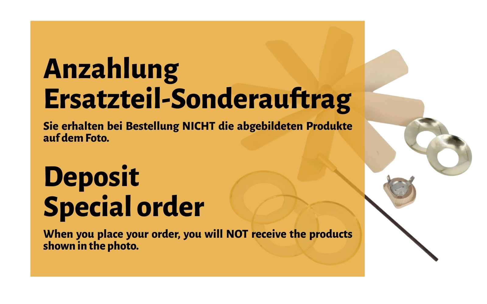 Special order for spare parts