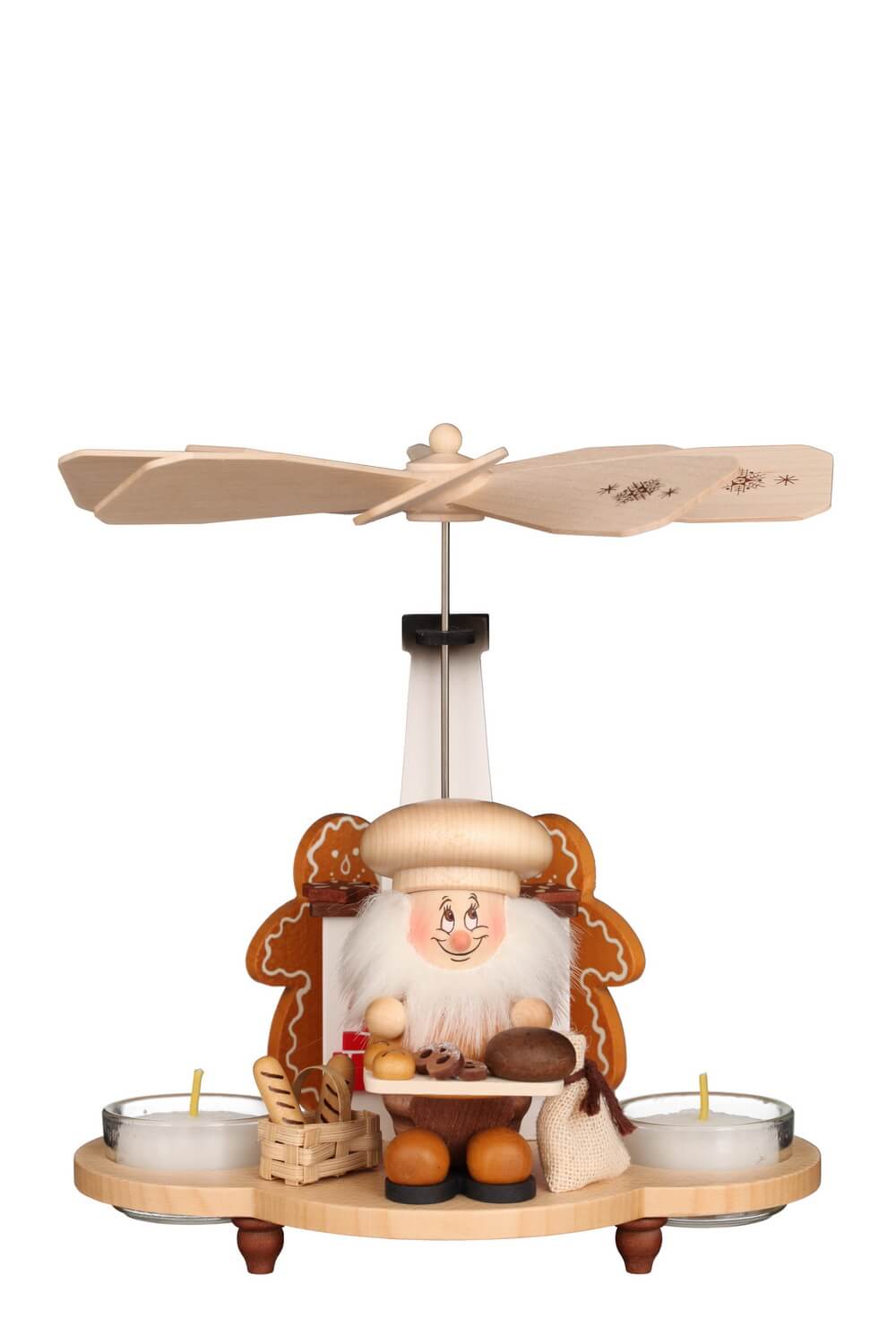 Christmas pyramid micro gnome baker, 20 cm, natural by Christian Ulbricht
