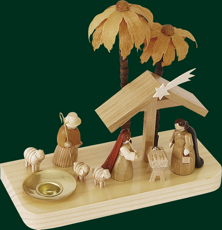 Candle holder Nativity, 14 cm, natural by Richard Glässer_2