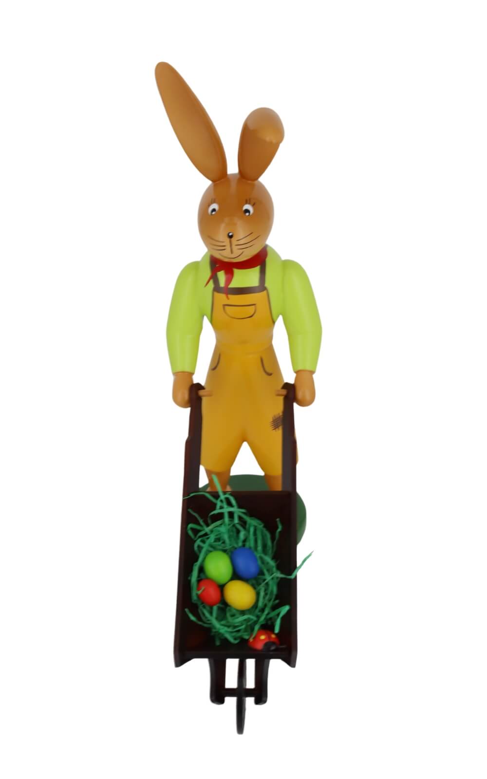 Easter bunny with wheelbarrow, 25 cm by Holzkunst Gahlenz_2