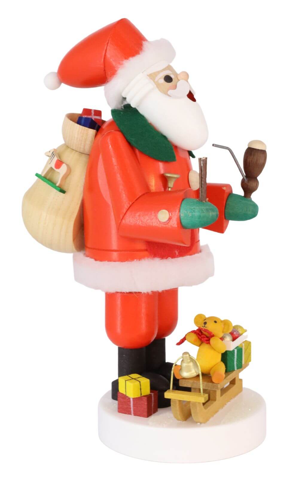 Räuchermännchen Weihnachtsmann mit Schlitten, 19 cm von Richard Glässer_2