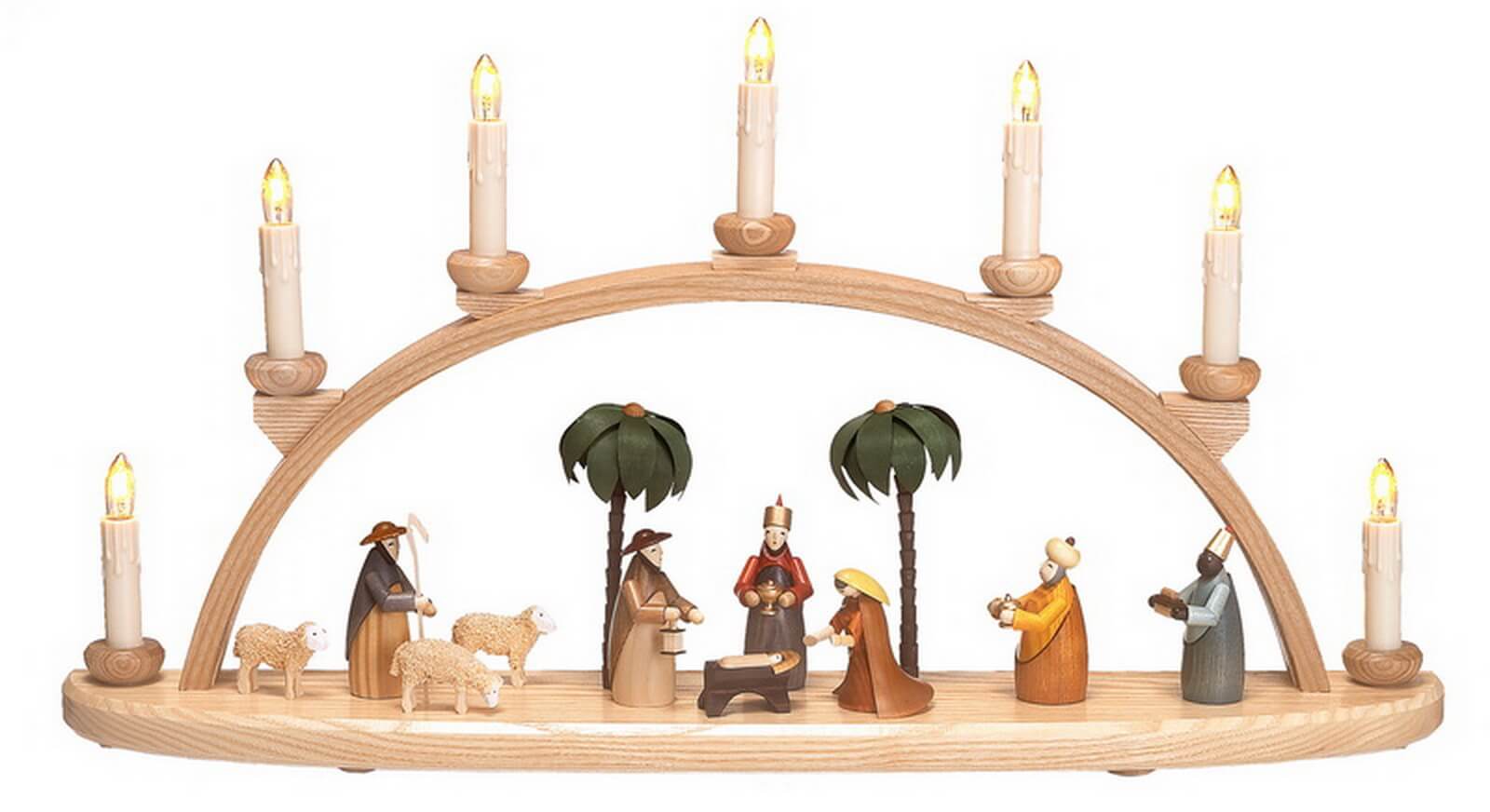 Candle arch with Christ's birth, 60 cm by Theo Lorenz