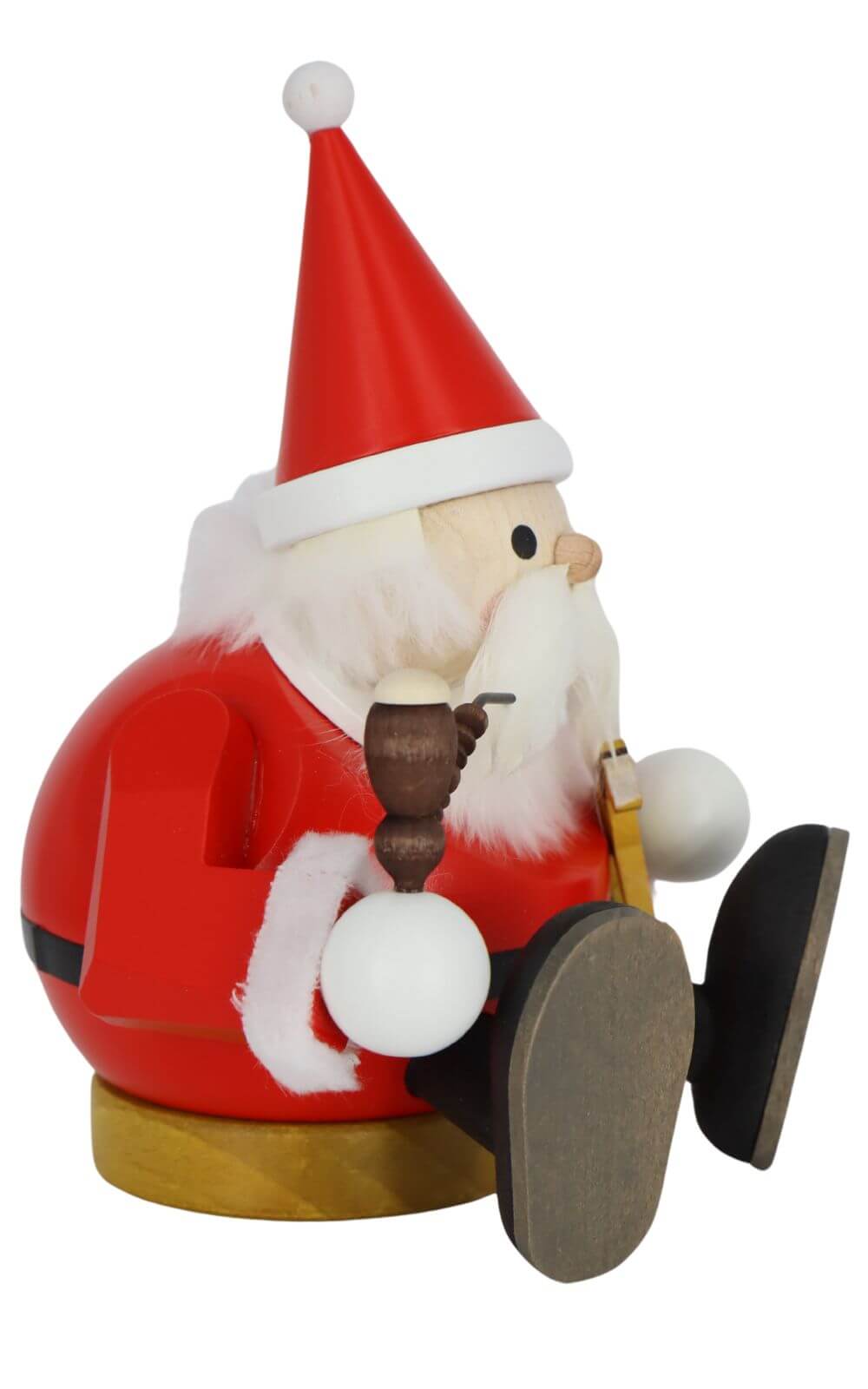 Smoking man Santa Claus sitting, 15 cm, colored by Richard Glässer_2