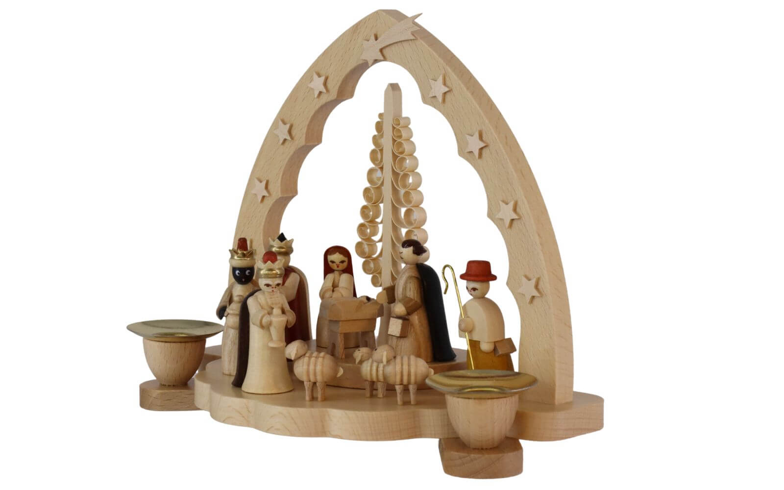 Candlestick with Holy Family, 20 cm, natural by Richard Glässer_3