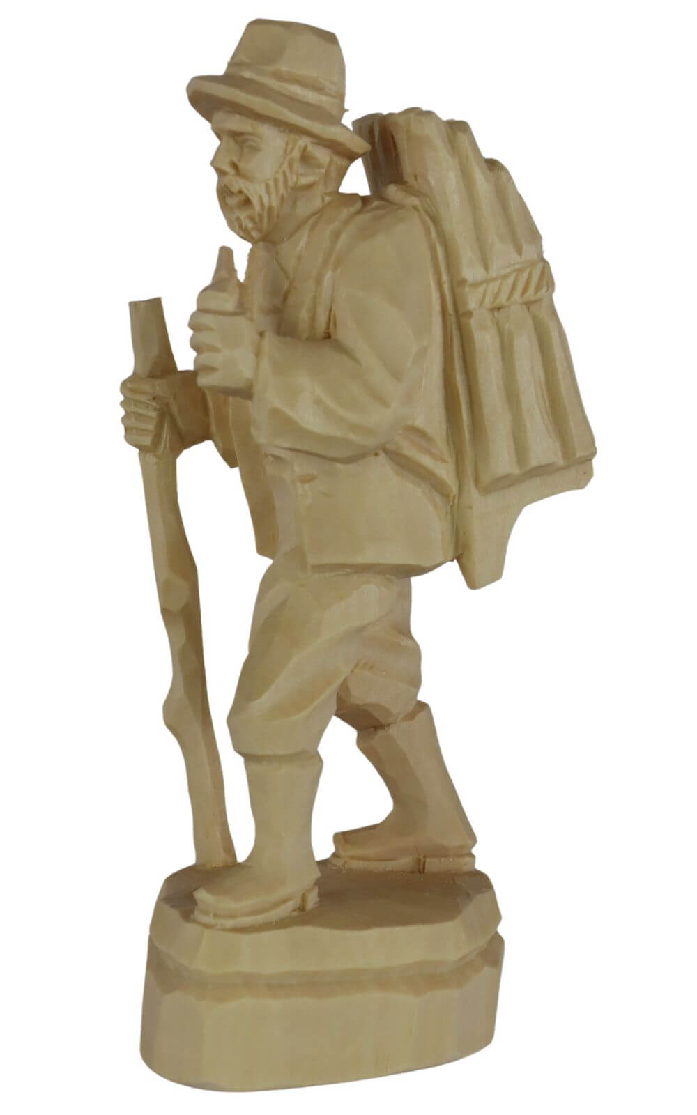 Woodman with pipe, 16 cm, natural, carved by Schnitzkunst aus dem Erzgebirge_2