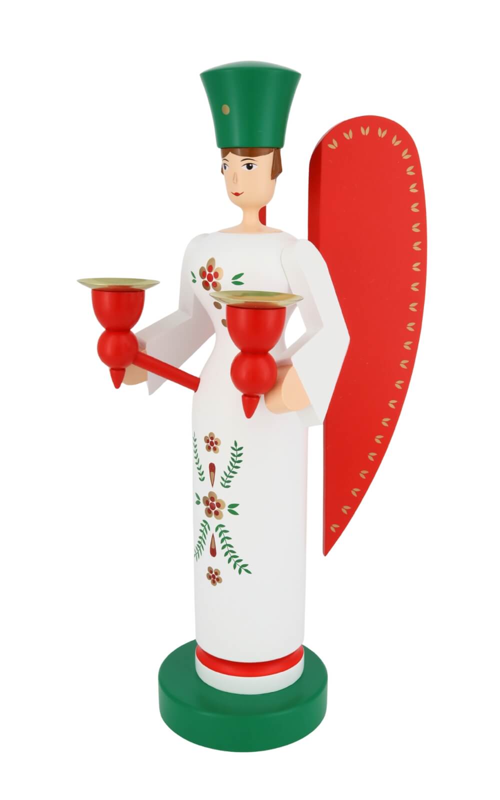 Christmas angel for wax candles, 32 cm, colored by Richard Glässer_1