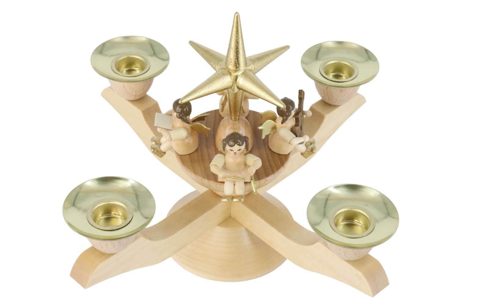 Advent candlestick with Christmas angel, natural by Richard Glässer_1