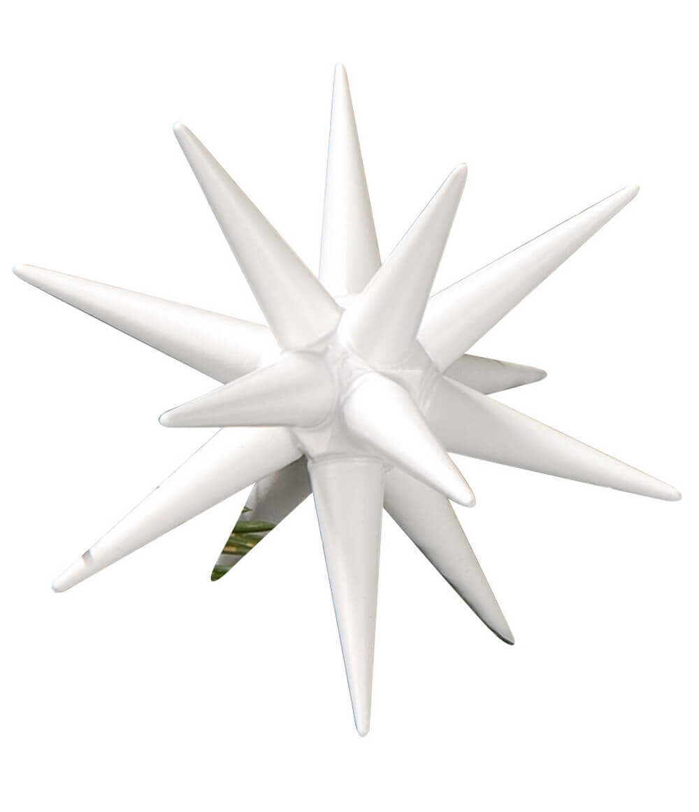 Wooden Christmas tree decorations, Poinsettias white, 6 pieces by Albin Preißler_pic1