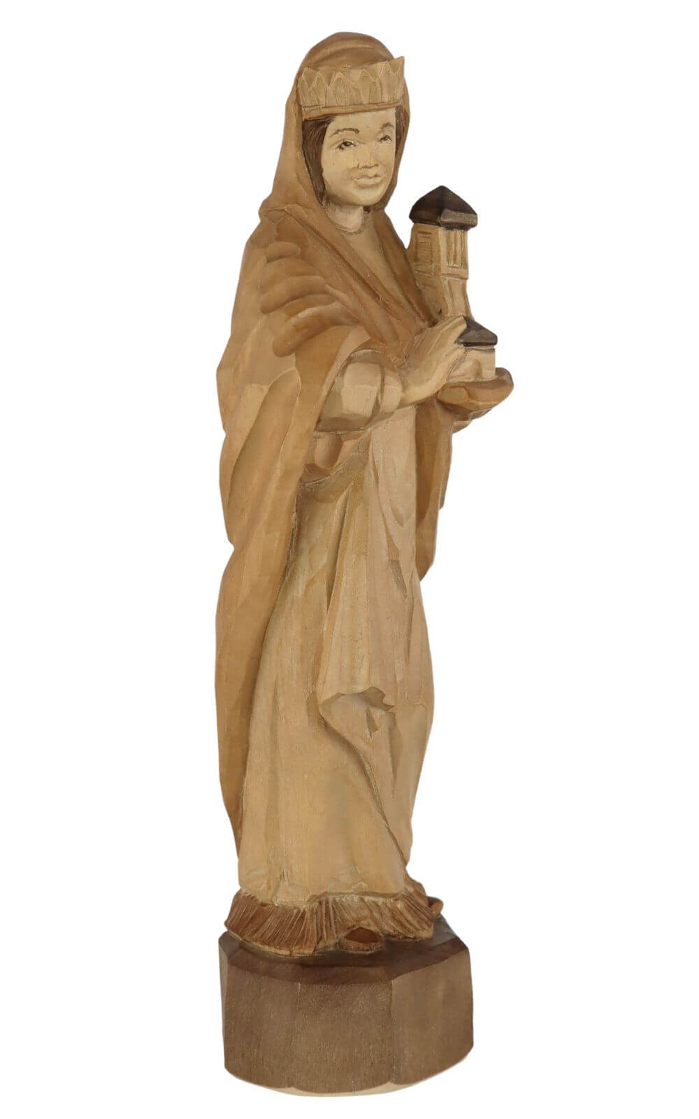 Heilige Barbara, coloured, 20 cm by Schnitzkunst aus dem Erzgebirge_1