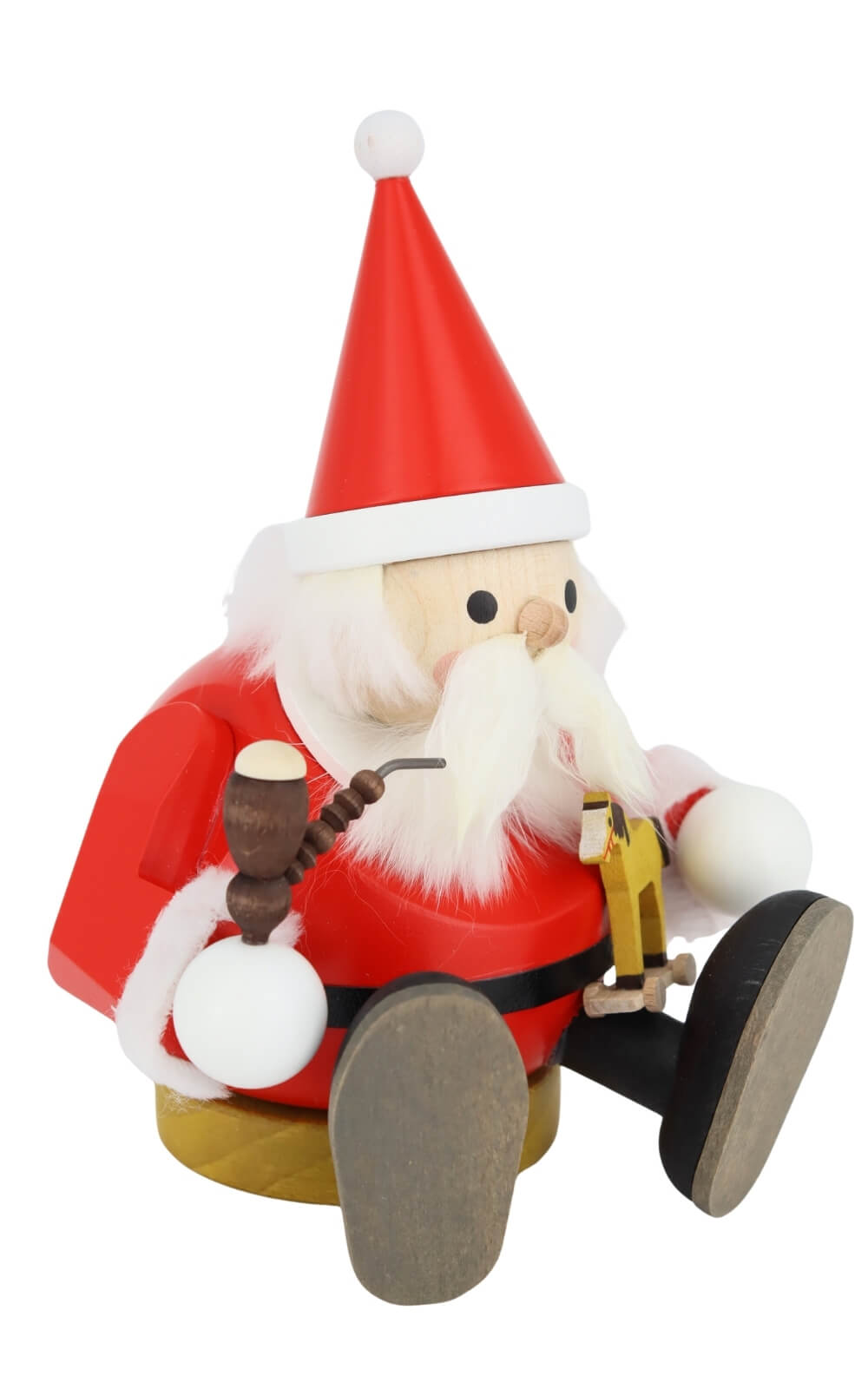 Ball smoking man - Santa Claus sitting, 15 cm by Richard Glässer