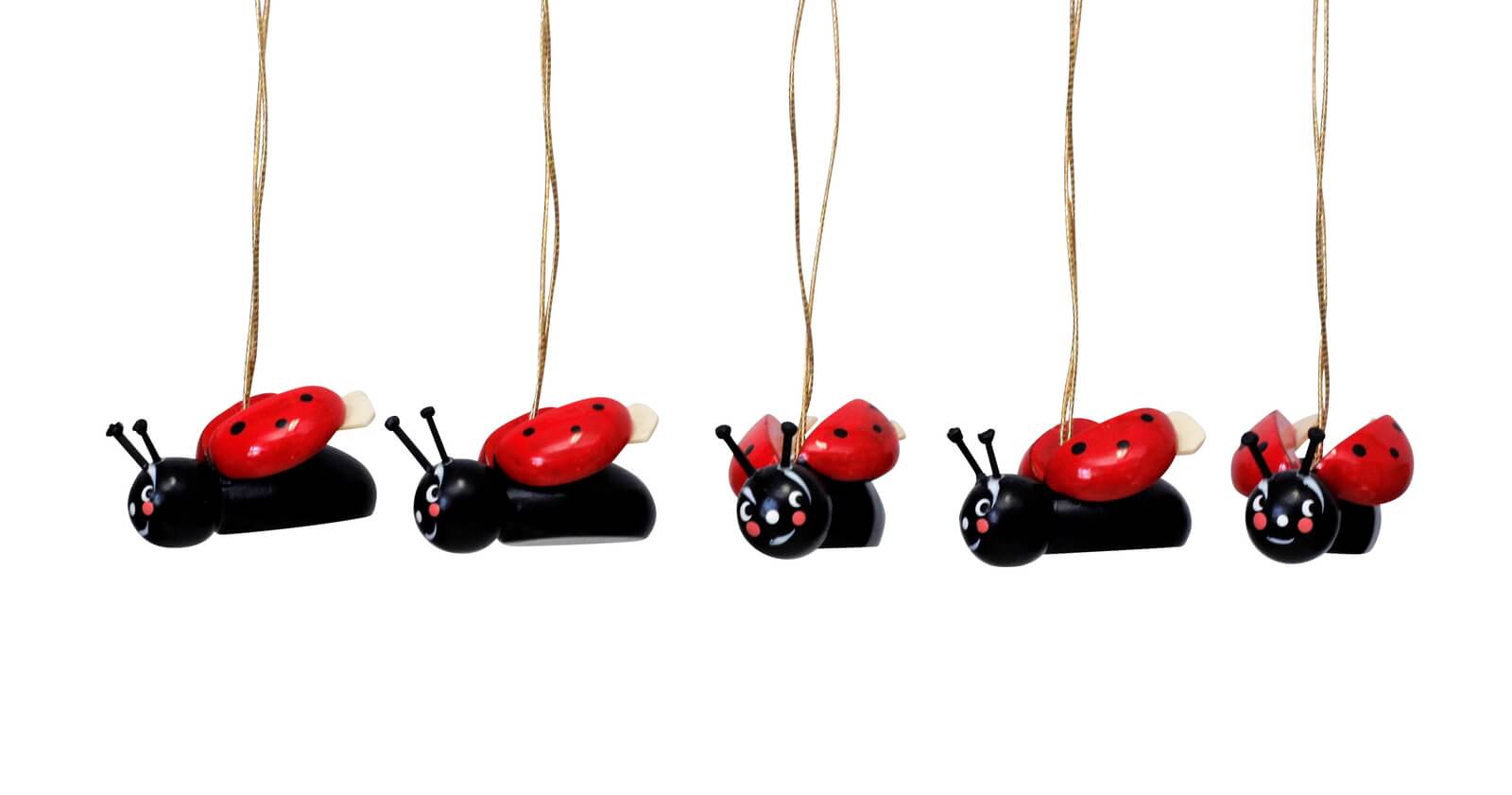 Hanging ladybugs, 5 pieces by SEIFFEN.COM