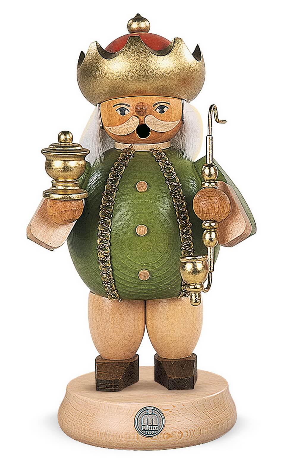Smoking man Caspar, 18 cm by Müller Kleinkunst