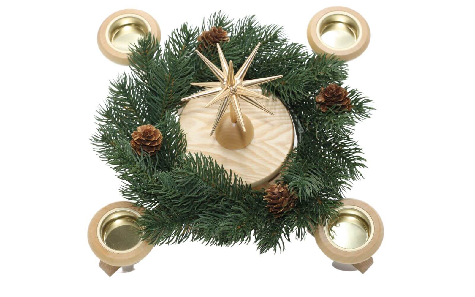 Advent candlestick with poinsettia and fir wreath, nature by Albin Preißler_pic4